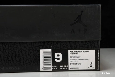 Black 819139-010 Jordan Hair 4 Pony Retro 1128